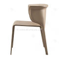 Chaises simples en cuir de selle kaki minimaliste italienne